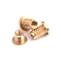 M3 M4 M5 M6 Threaded Nutserts Anti-Pullout Copper Nut Cold Press Knurled Barbed Brass Inserts Flange Nut for Plastic 3D Printing