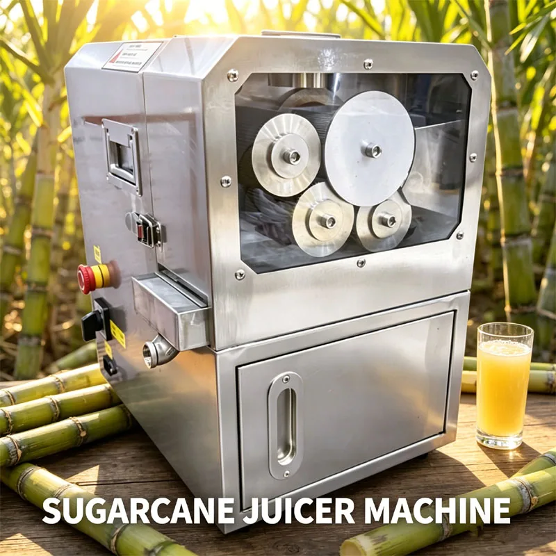 

Настольная электрическая соковыжималка для сахарного тростника из нержавеющей стали, коммерческая, с четырьмя валами