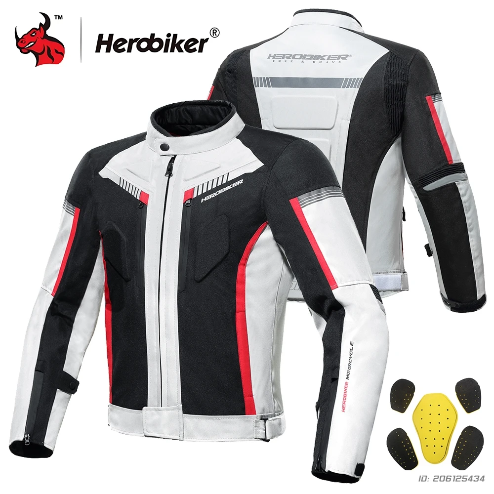 

Men's Motorcycle Jacket Anti-Fall Motocross Riding Moto Jacket Wear-resistant With 5pcs Protector Motorbike Clothing Reflective