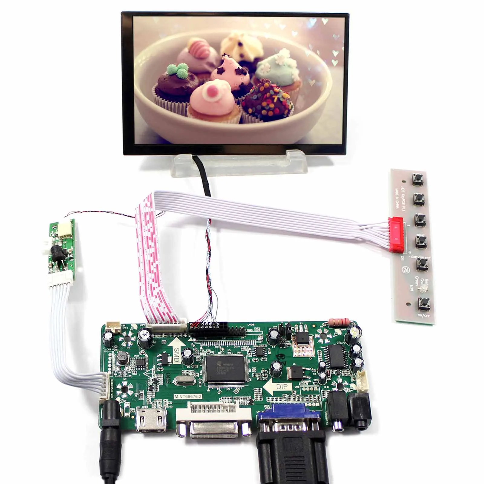 25Pin Lvds Transparent Lcd Display With Lcd Boards & Accessories Dvi Vga 5.6