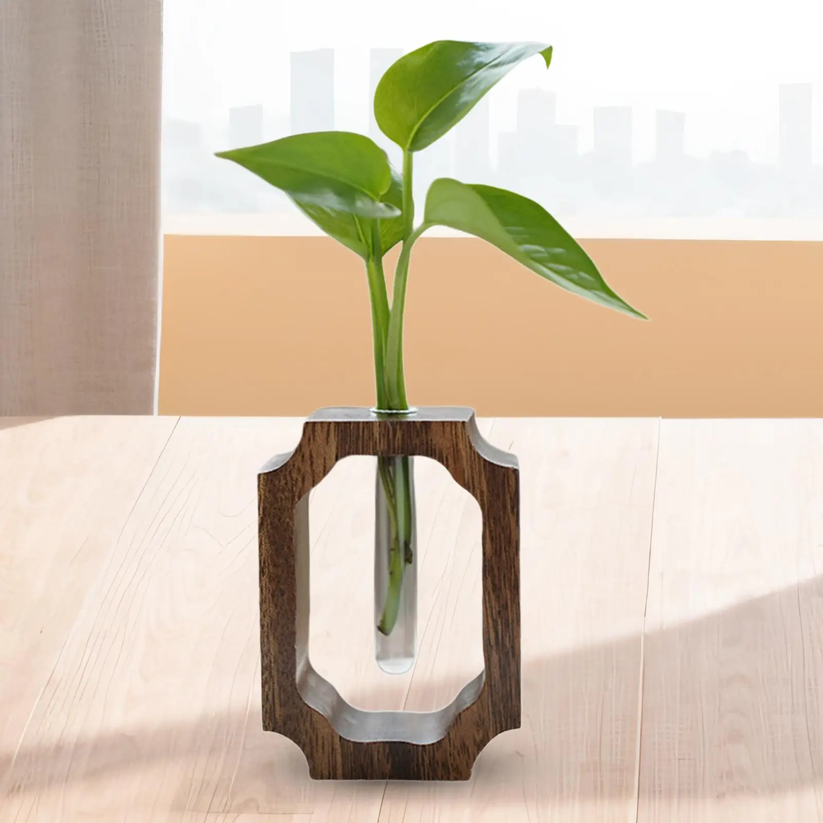 Glass Vase Tea Ceremony Decoration Flower Arrangement Tube Plant Terrarium for Hydroponics Desktop Indoor Home Tea Table