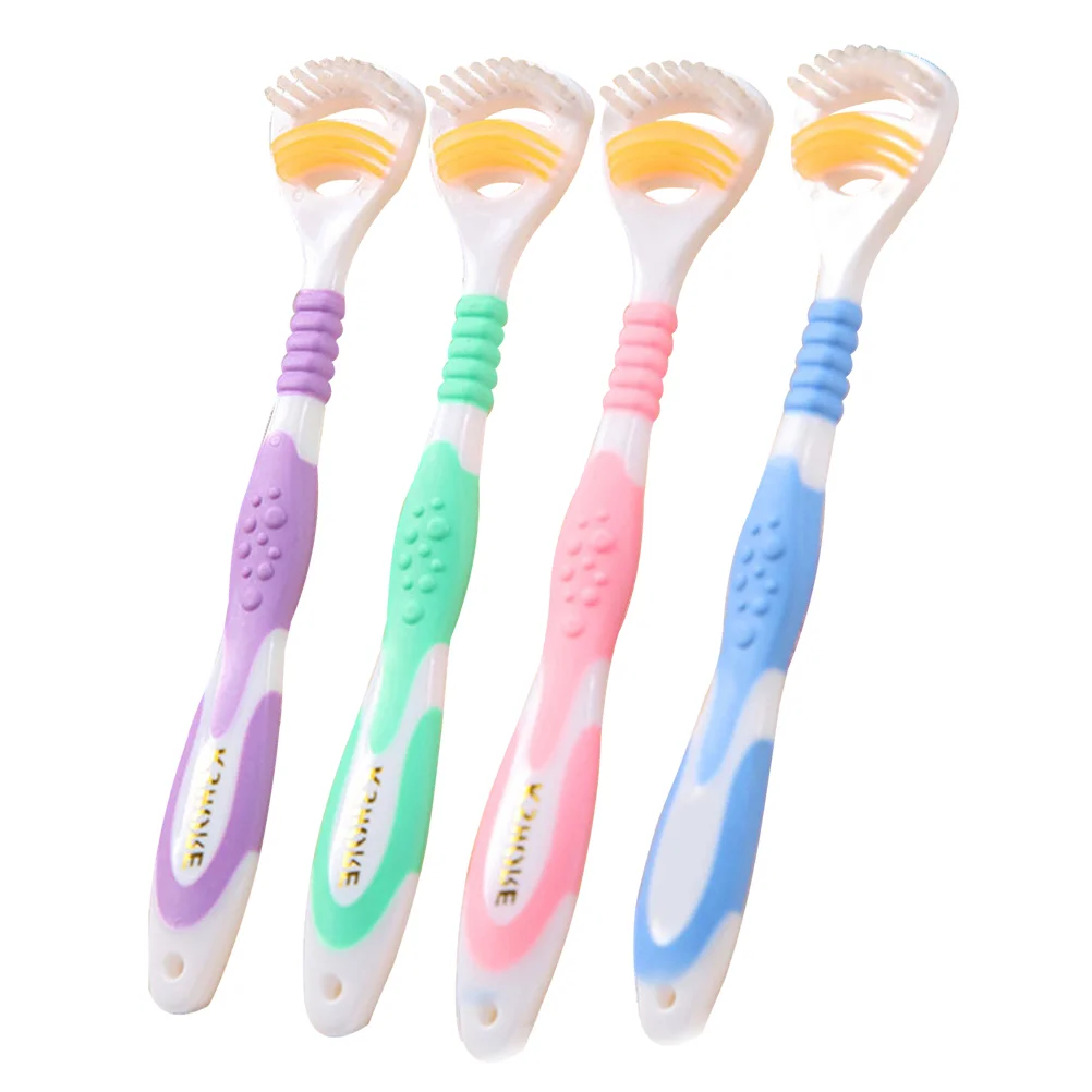 Nettoyeur de brosse à dents en fourrure douce pour enfant, grattoir à langue pour adultes, nettoyeurs en acier, 4 pièces