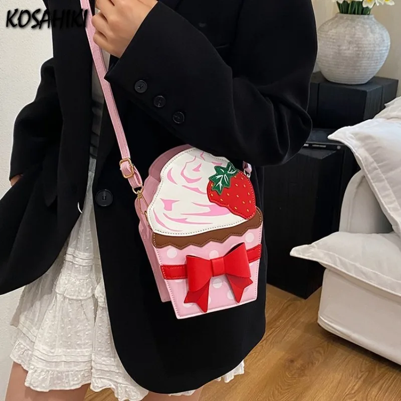 

Personality Patchwork Sweet Bow Women Handbags Fashion Kawaii Cute Shoulder Crossbody Bag Y2k Aesthetic Chic Mini Cellphone Bags