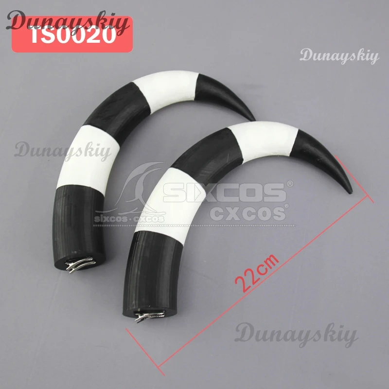 Blitzo Cosplay Horns Anime Helluva Cos Boss 22cm Balck White Bend Horns Blitzo Prop Women Men Halloween Cosplay Prop