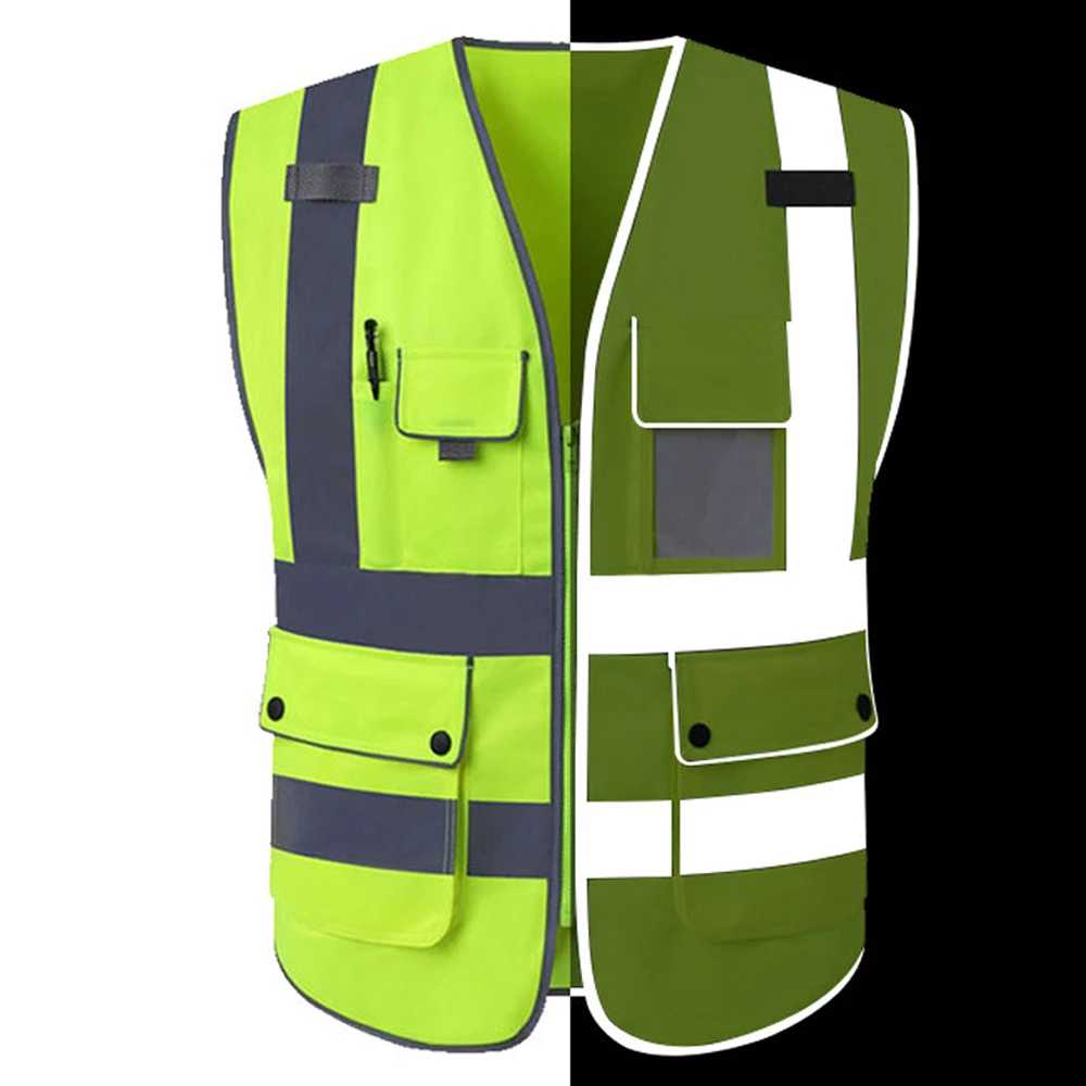 

Строительная спецодежда Hi Vis, защитные жилеты для мужчин и женщин, рабочий жилет класса 2, с карманами, встречает стандарта ANSI