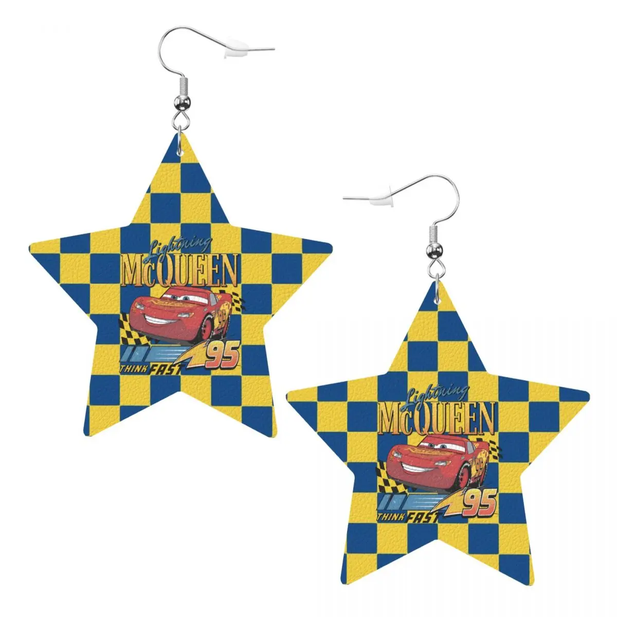 

Серьги-подвески «Молния Макквейн» из кожи для женщин, модные, в стиле спортивного гоночного автомобиля, для вечеринок