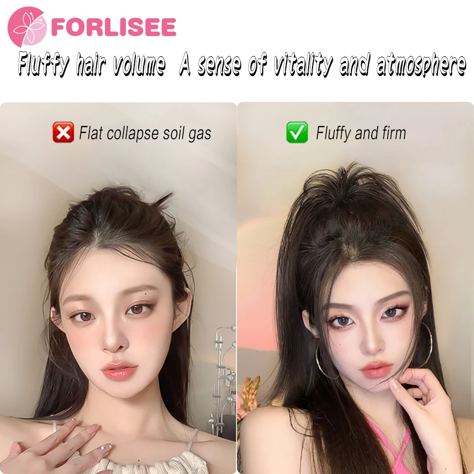 FORLISEE Synthetic Short Straight Wig Hair Extension Claw Shaped Ponytail Extension