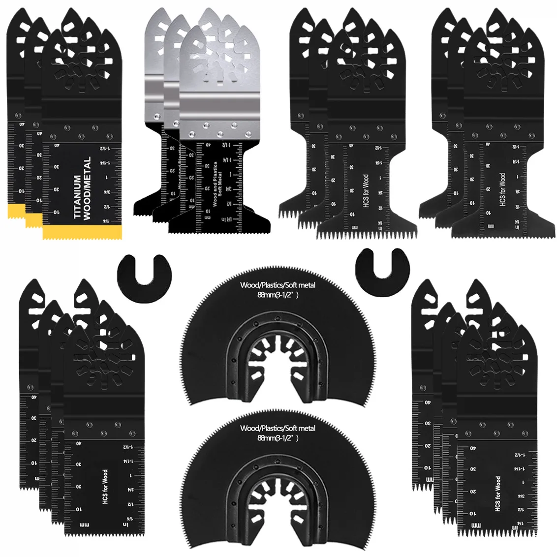 

24Pcs Oscillating Saw Blades Set for Metal & Wood, carpentry Multi-Tool Accessories Suitable for Makita Dewalt Milwaukee Bosch