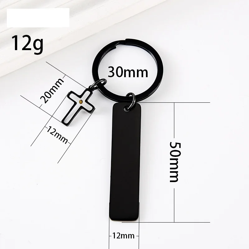 Stainless Steel Cross Keychain DIY Keyrings Jewelry Wholesale