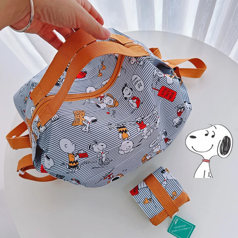 Snoopy Foldable Eco-Friendly Shopping Bag Tote Fashion Cartoon Printing Handbag Convenient Large-capacity for Travel Grocery Bag