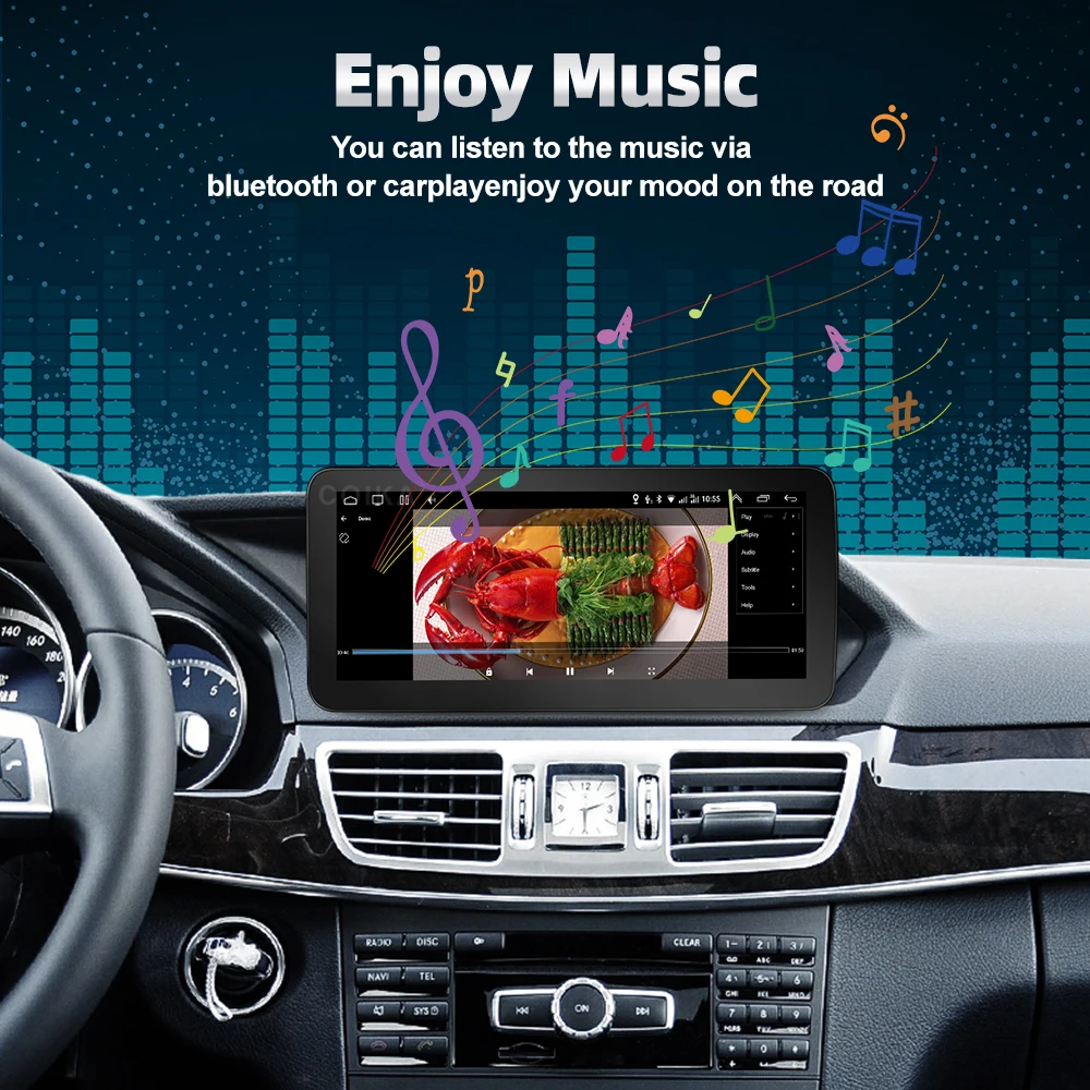 Drahtlose Carplay/Android Auto BT 10,25'' Touchscreen 1920*720P HD Multimedia Auto Radio Für Mercedes-Benz E Klasse W212 2009-2016 – Detail 12