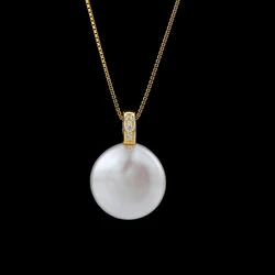 Natural Freshwater Pearls 12-13mm Large Baroque Button Pendant S925 Sterling Silver Classic Fashion Gifts for Women Hot Selling