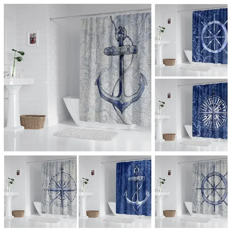 House hold waterproof fabric household shower curtain accessories shower curtain 240 * 200 home marine style shower curtain