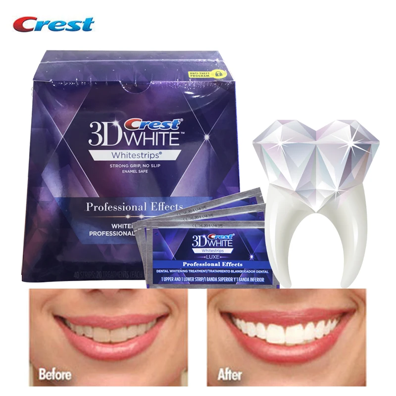 3D White Teeth Whitestrips Luxe Professional Effects for Adult Stain Removing Original Oral Hygiene Teeth Whitening Strips