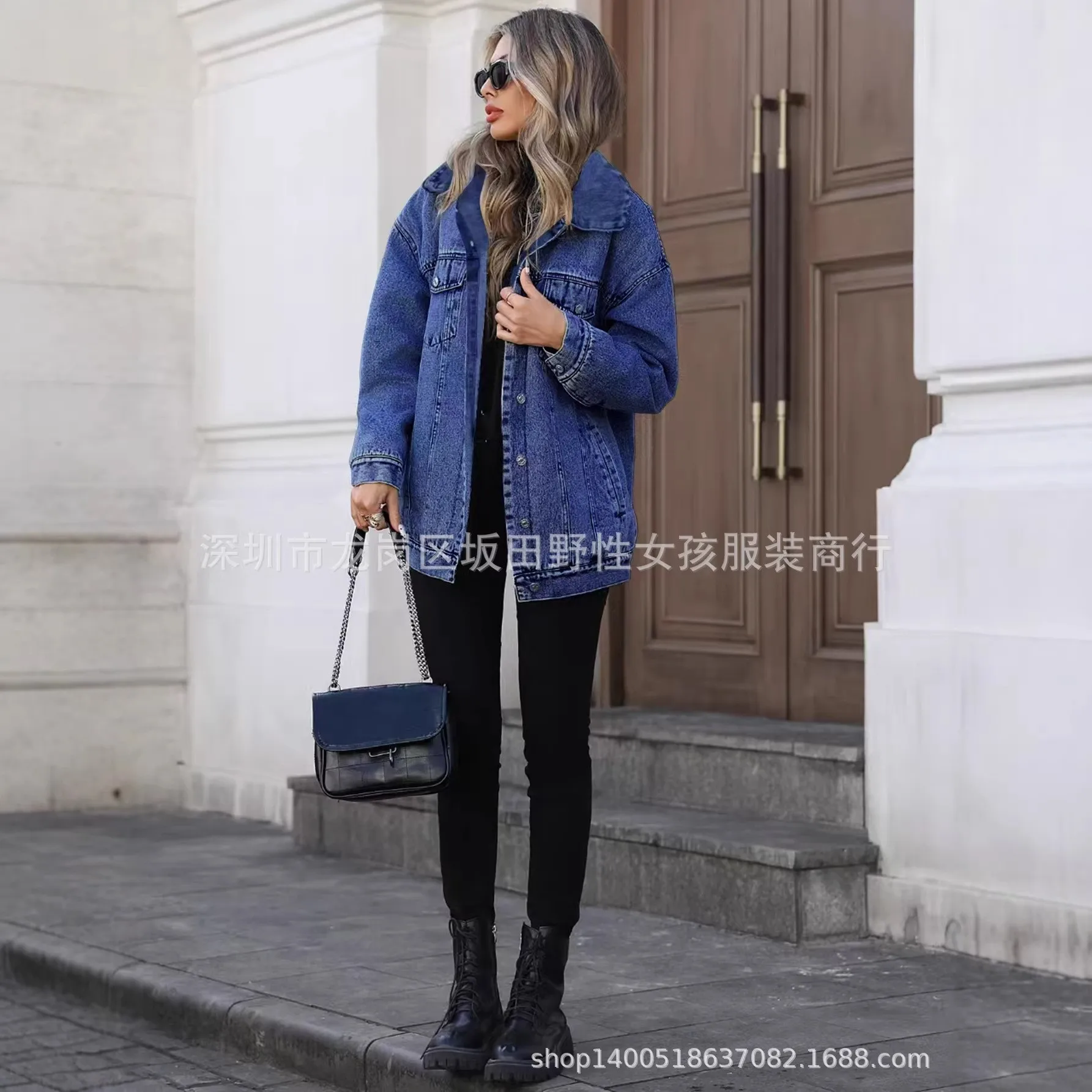 Polo Collar Loose Fit Jacket Regular Length Casual with Elegant Commuter Princess Sleeve Commuter Style Summer for Women