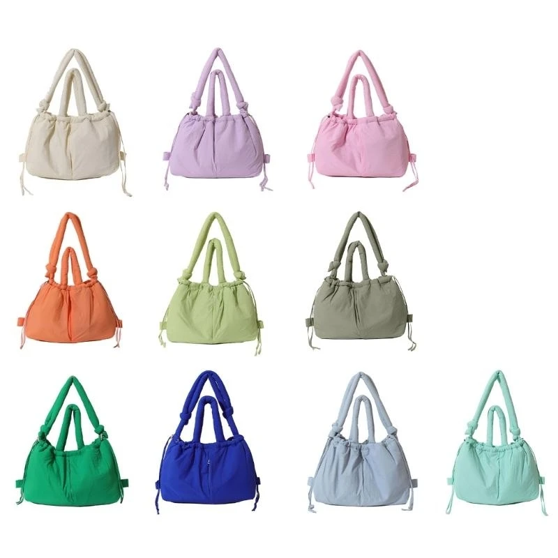 

X7XC Women Puffer Crossbody Bag Color Shoulder Bag Fashion Handbag Simple Backpack Large Capacity Bag