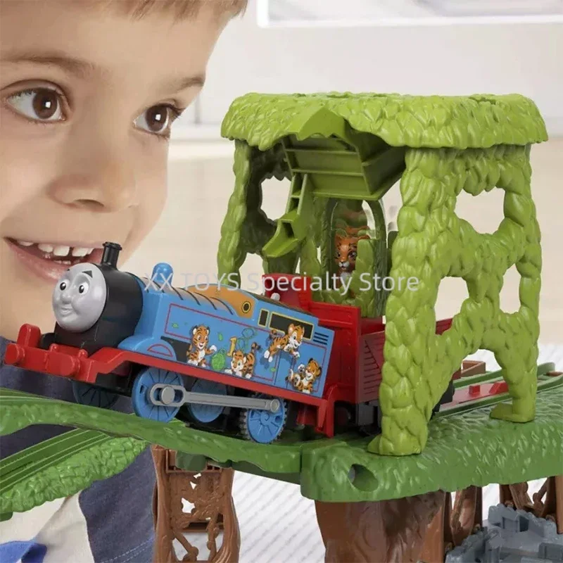 Thomas & Friends Sodor Safari Rescue Tiger Adventure Set Treno e binario motorizzato multicolore per regalo di festa per bambini in età prescolare