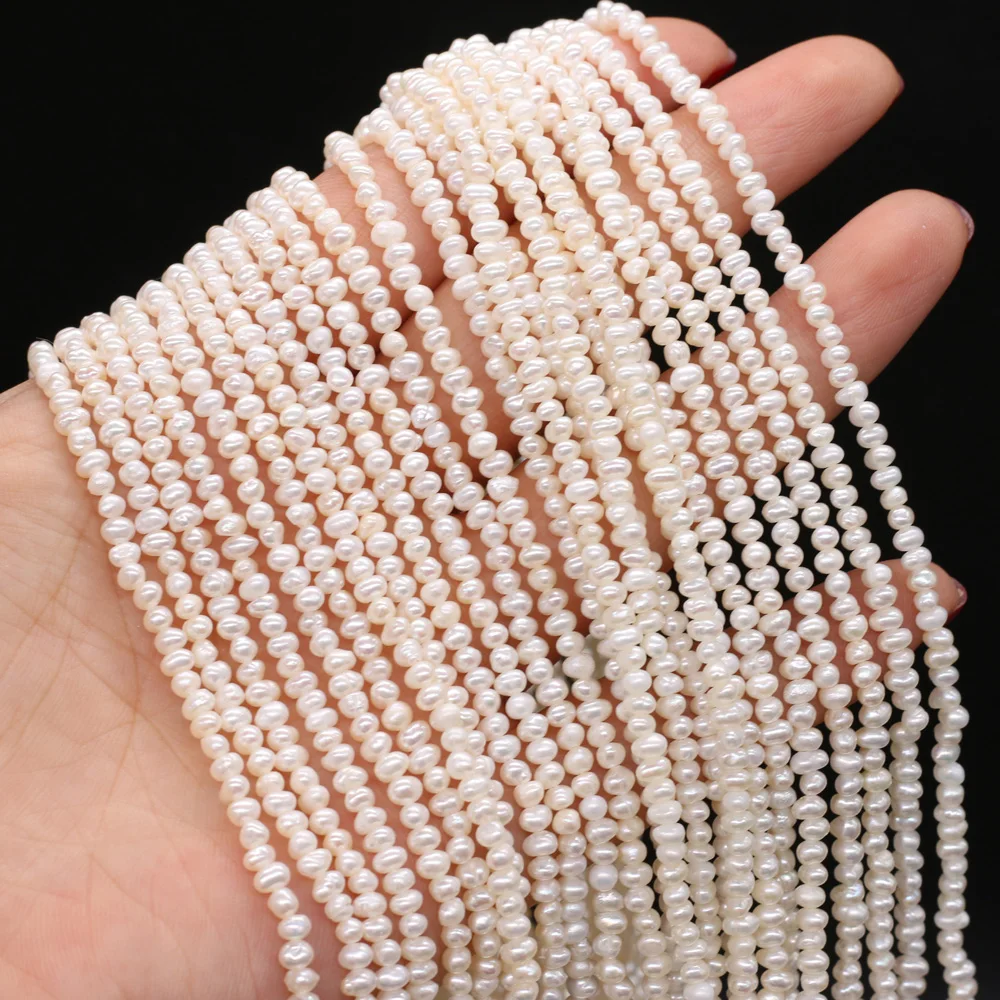 2-3mm Natural Freshwater Pearl Beads Fashion Potato Shape Small Loose Bead for Jewelry Making Bracelet Necklace Earrings Strand