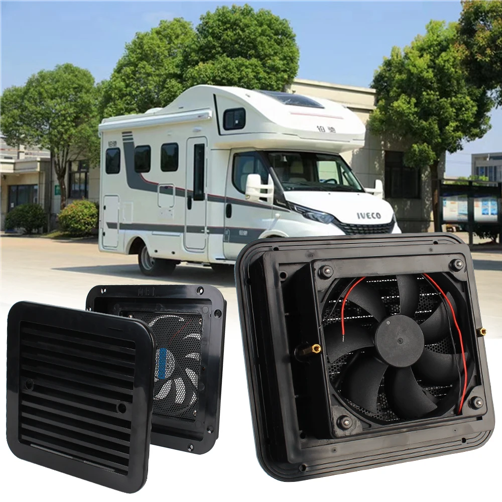 

For Car Rv Trailer Caravan Silent 12V Fridge Vent With Fan Ventilation Exhaust Fans Accessories Strong Wind Side Auto Air Outlet