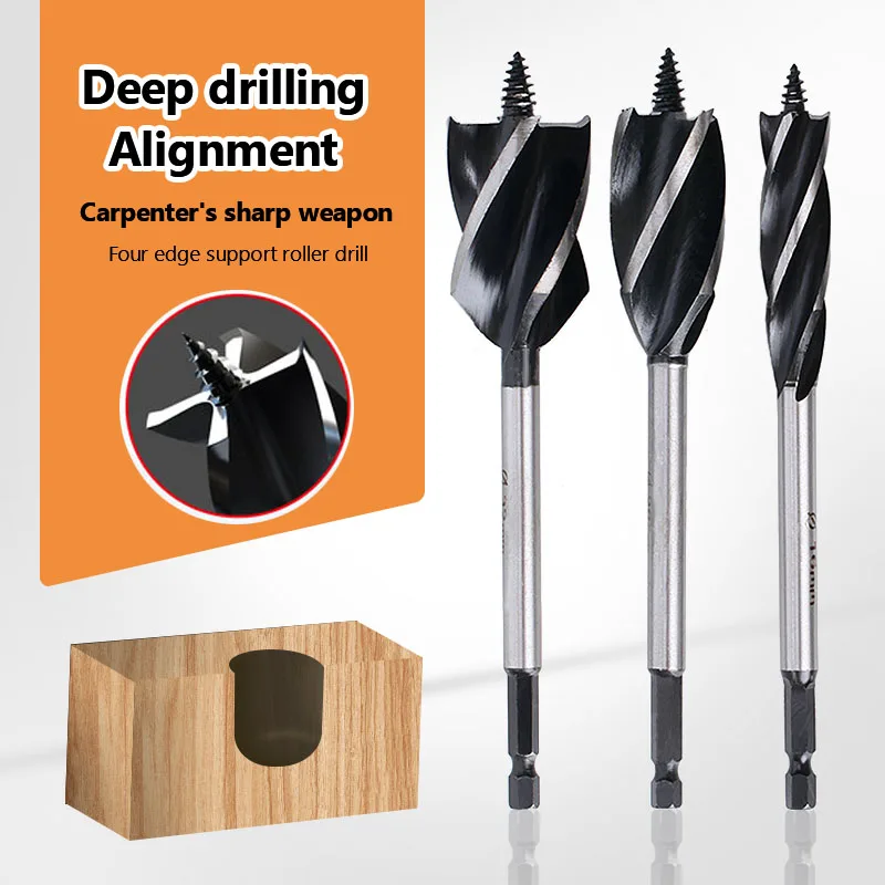 

Wood Cutter Twist Drill Bit 10-35mm Hex Shank Wood Hole Cutter 4 Flute Auger Carpenter Drill Bit Core Drill Bit CNC WOOD CUTTER