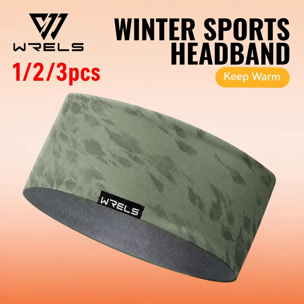 WRELS Winter Fleece Sports Headband Men Women Thermal Warm Ear Warmer Outdoor Windproof Stretch Running Cycling Skiing Sweatband