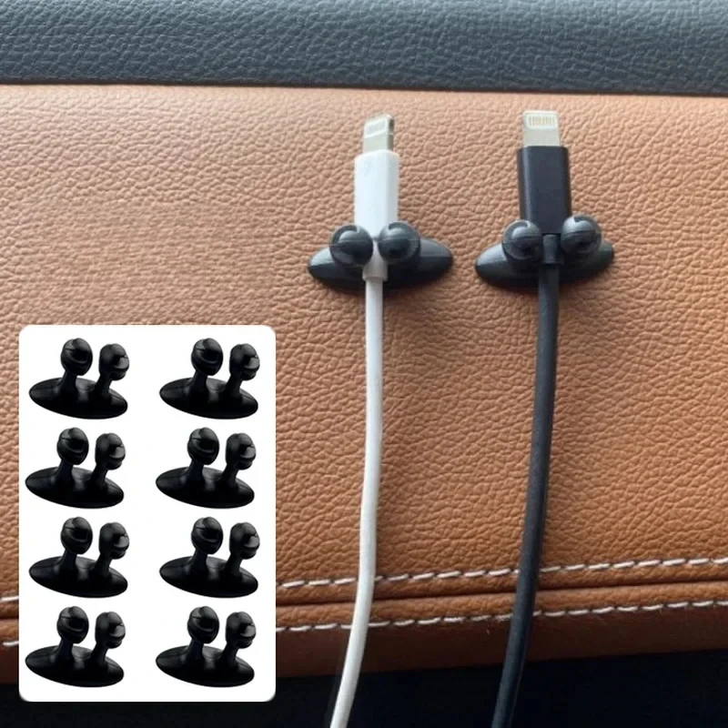 1-18pcs Car Dashboard Phone Charger Cable Manager Hook Headphone Line Organizer Clasp Clamp Holder Auto Interior Accessories