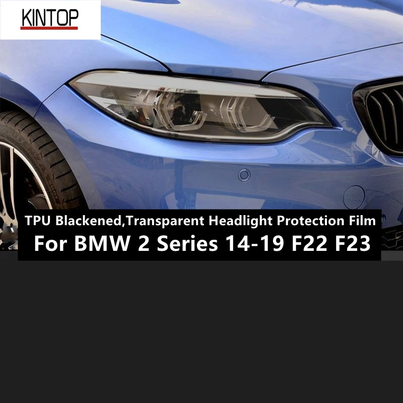 

For BMW 2 Series 14-19 F22 F23 TPU Blackened,Transparent Headlight Protective Film, Headlight Protection, Film Modification