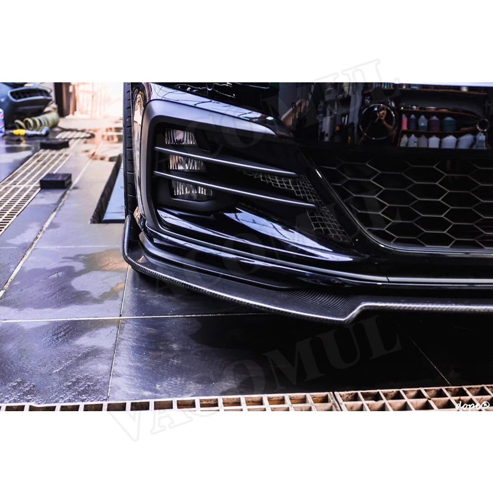 

JCYECF Carbon Fiber Front Bumper Lip Spoiler For Volkswagen MK7.5 Golf 7.5 GTI 2018 2019 FRP Head Chin Shovel Protector