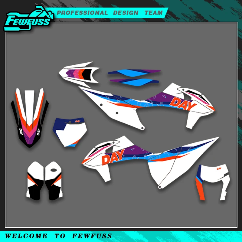 

Fewfuss для KTM 125 250 300 350 450 500 SX SXF 2019-2022 EXC EXCF XCW XCF 20-23 Графические наклейки Наклейки Номер Имя На заказ
