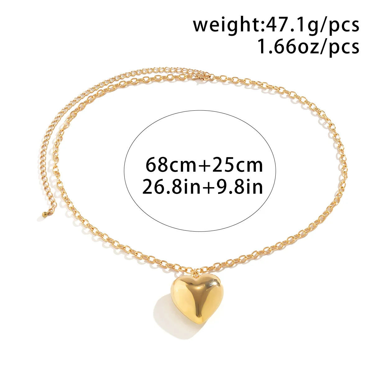 Vintage Heart shaped Pendant Body Chain Women\'s 2023 Simple Gold Color Metal Waist Chain Girls Fashion Charm Beach Jewelry