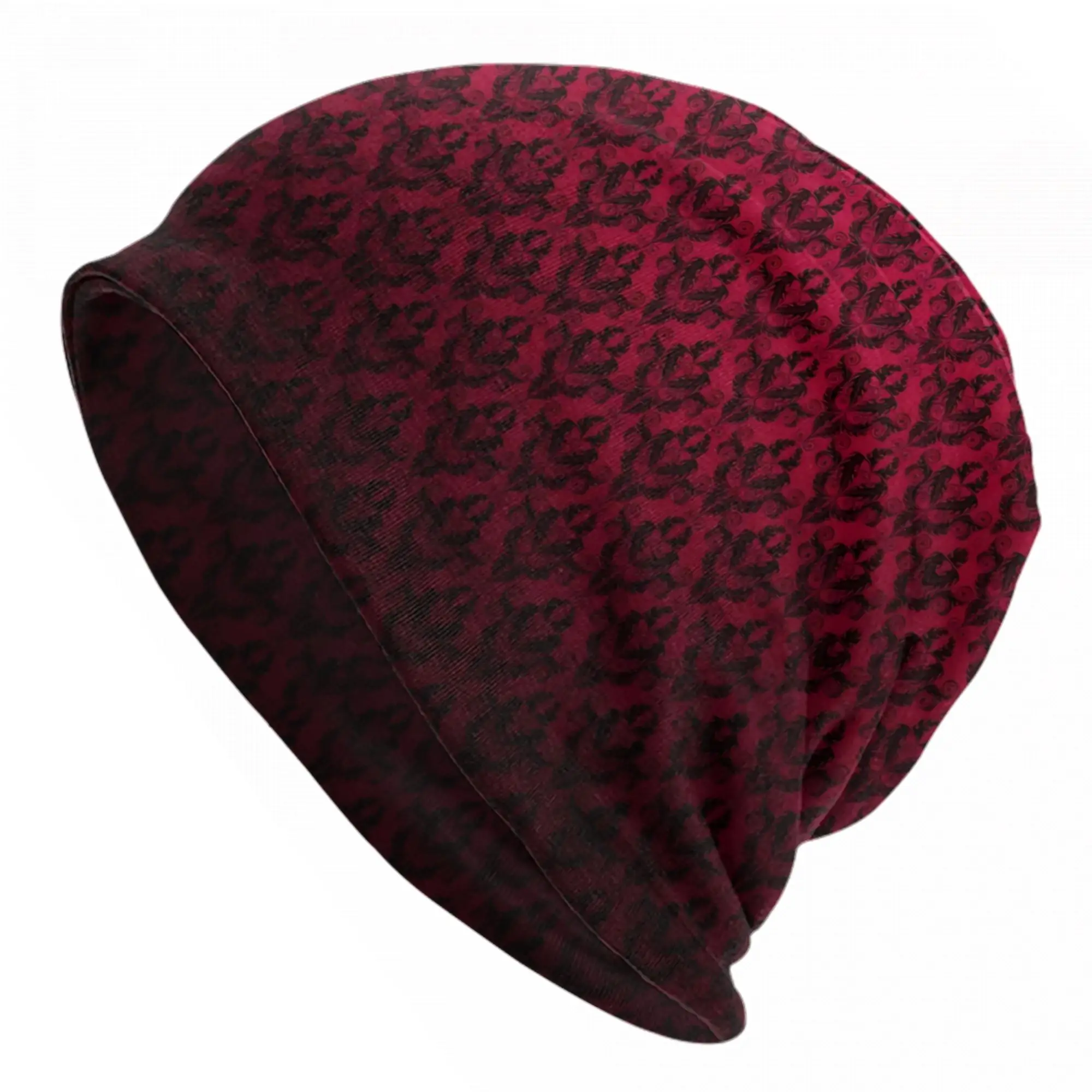 Black Red Queens Hearts Caps Halloween Poker Hip Hop Adult Outdoor Skullies Beanies Hat Spring Warm Dual-use Bonnet Hat