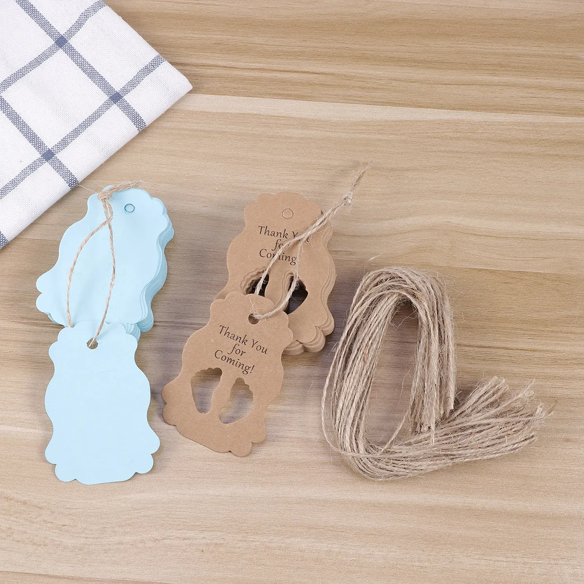 

50Pcs Warm Words Tags Kraft Paper Hanging Thank You Tags for Shower Presents Scrapbooking Cupcake Toppers