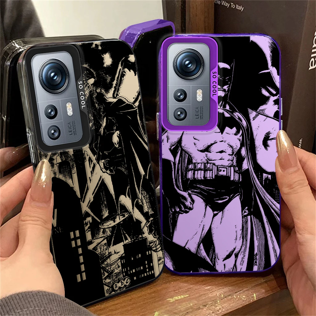 Black And White Comics B-atmans For Redmi Note 13 12S 11S 10Lite Pro Max Plus 4G 5G Fashion Colorful Silver Phone Case