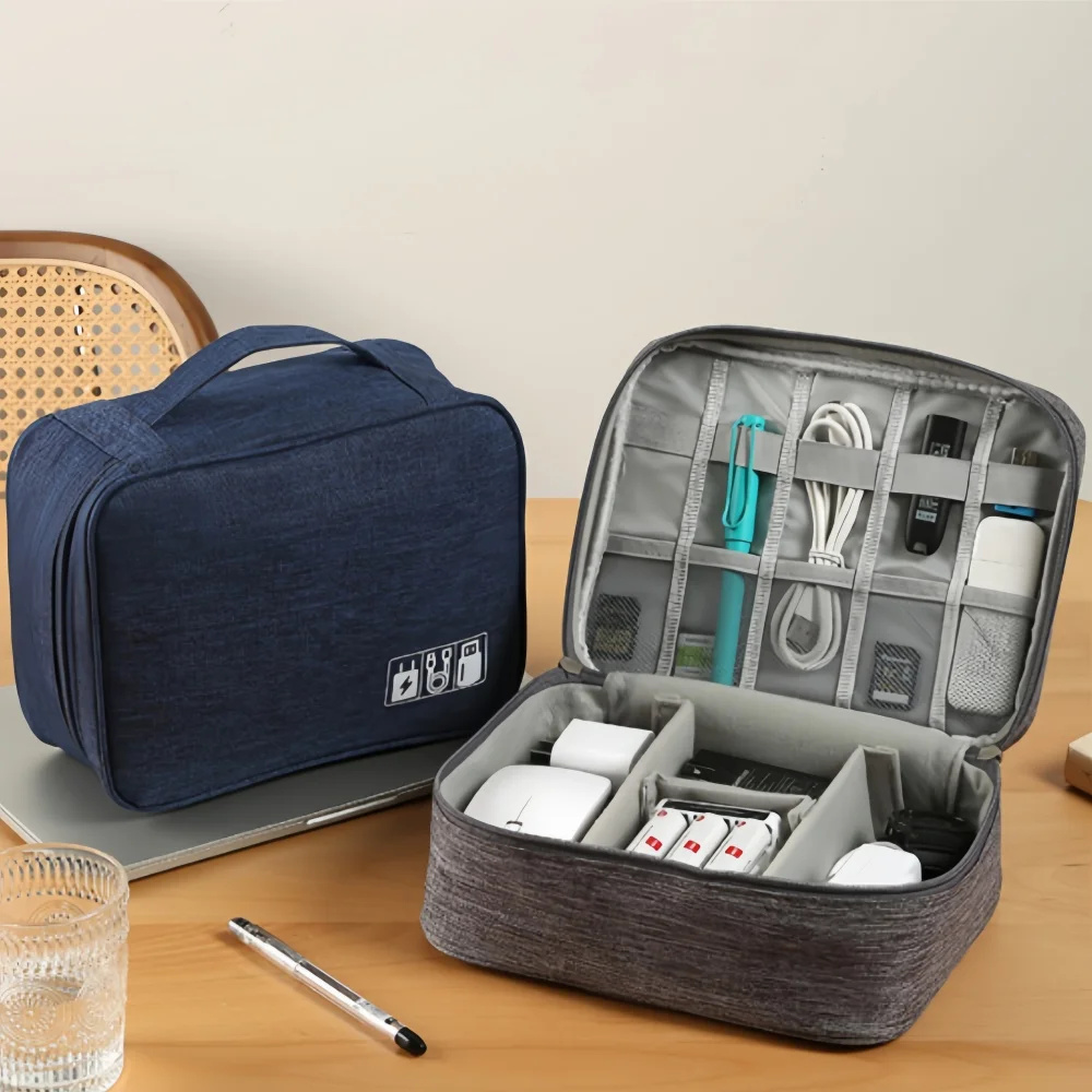 حقيبة تخزين الكابلات مقاوم للماء منظم إلكتروني رقمي محمول USB كابل نقل بيانات شاحن التوصيل حقيبة التخزين منظم كابلات السفر #1