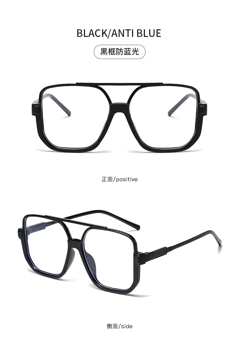 Retro Big Half Frame Damen Quadratische Sonnenbrille Schwarz Rund Coole Herren Sonnenbrille Einteilige Designer Pilot Sonnenbrille für Damen – Detail 23
