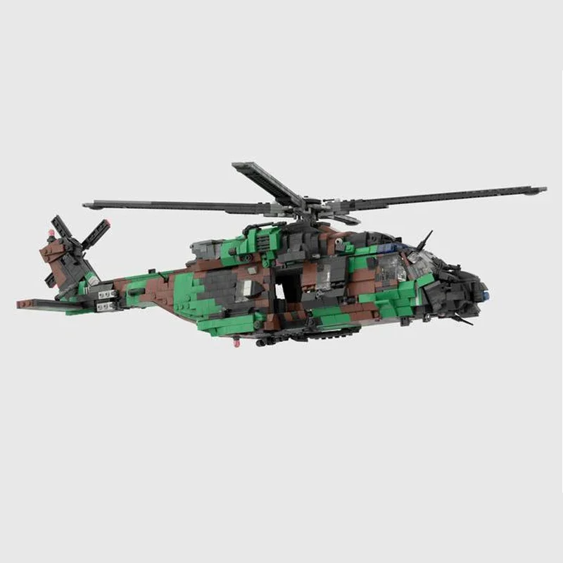Moc Building Bricks Model NH-90 Tactical Transport Helicopter Technology Modular Block Gifts Toys For Children DIY Sets Assembly