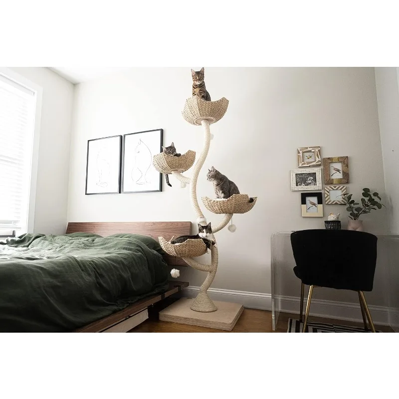 Modern Cat Tree Scratching Tower for Large Cats,Scratching Post Condo,Tower for Multiple Cats,Luxury Cat Gifts By Mau Lifestyle