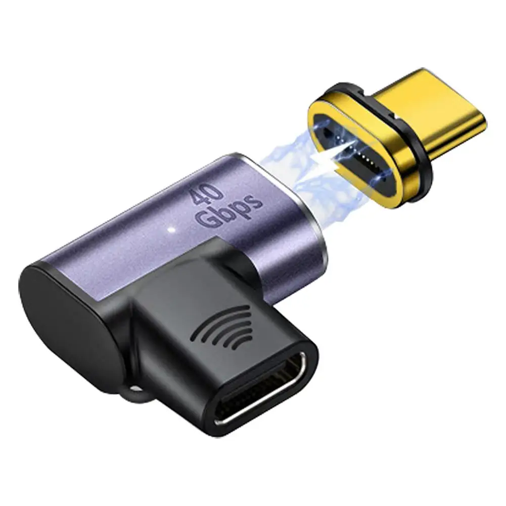 Elbow Pd100w Magnetic Adapter 24Pin 40Gbps Type-c Fast Charging Adapter Converter For Mobile Phone Tablet