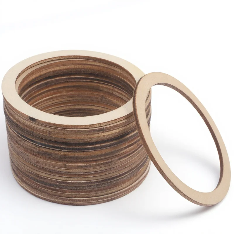 

20Pcs Wooden Circles for Crafts Unfinished Wood Rings Smooth Natural Finish DIY Blank Round Cutouts for Jewelry Home Decor