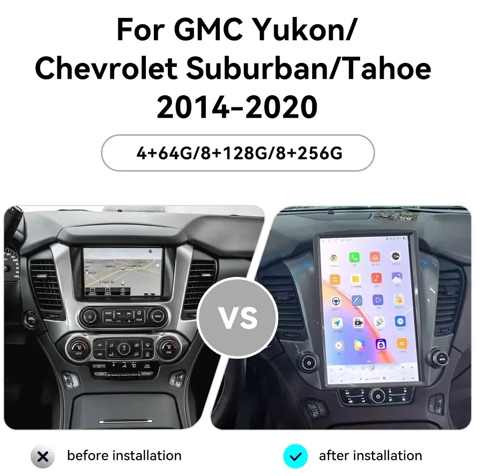 

14.5" Screen Qualcomm Carplay Android 13 For GMC Yukon/Chevrolet Suburban/Tahoe 2014-2020 GPS Navigation Radio Multimedia Player