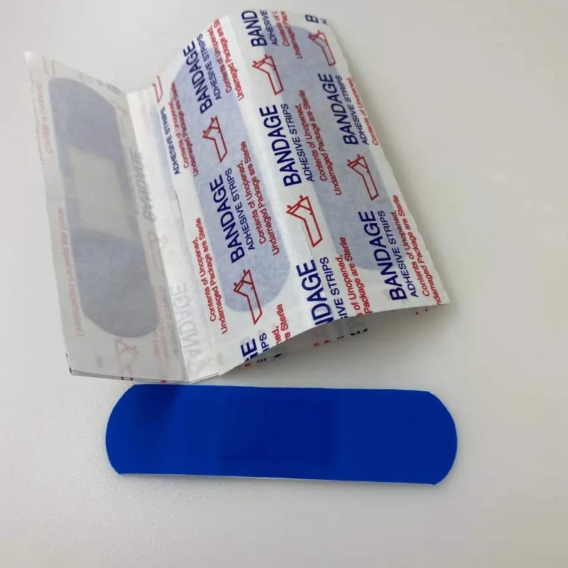 100pcs Blue Metal Detectable Band Aid Waterproof Food Service Adhesive Bandages First Aid Sticking Plaster Wound Dressing Patch