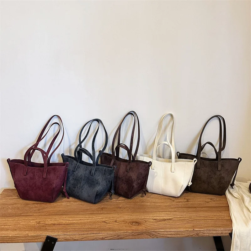 PU Leather Shoulder Bags for Women Luxury Designer Bucket Crossbody Bag Females Retro Large Capatiy Handbags and Purses image 6