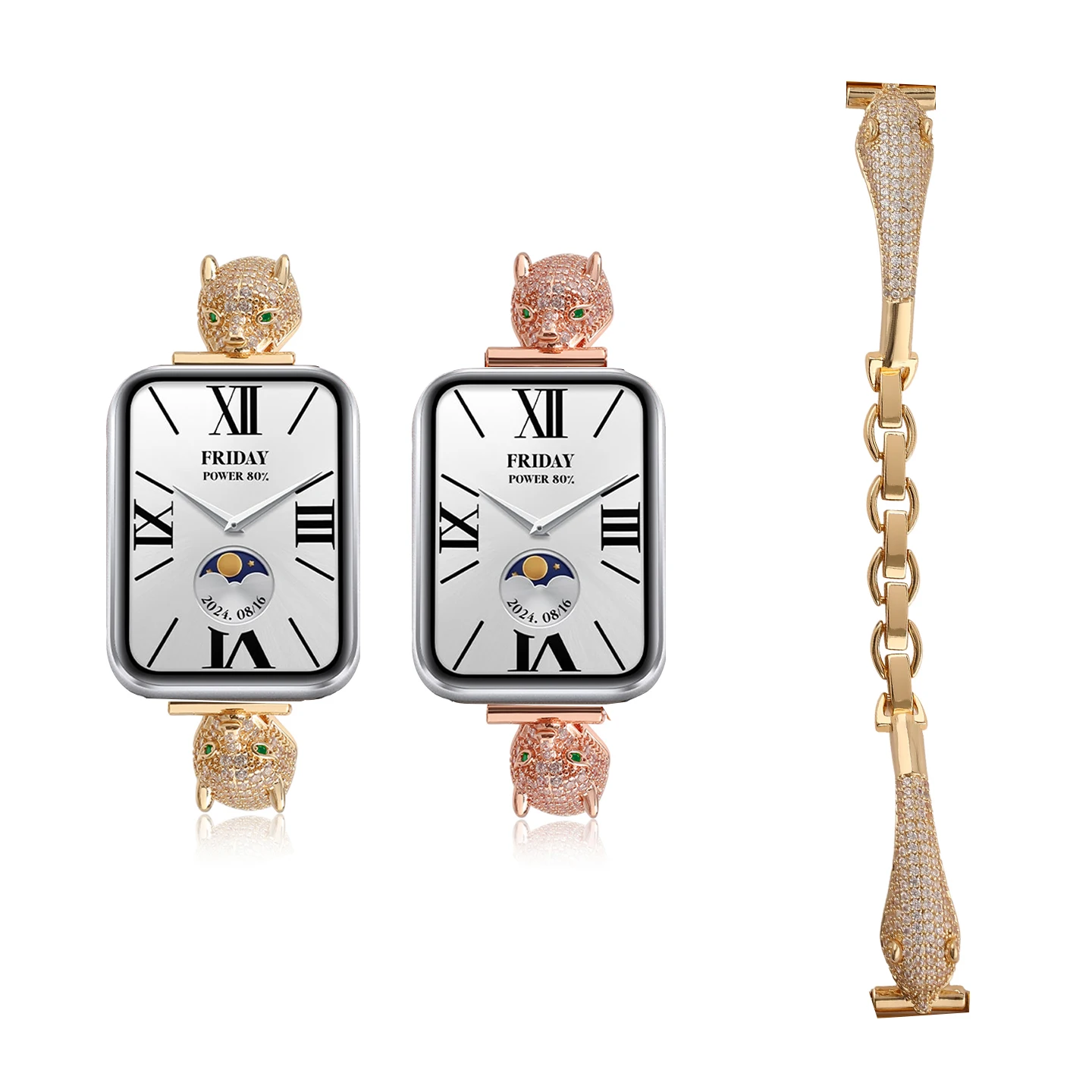 

Мощный роскошный леопардовый браслет для браслета Huawei 10 8/9 fit4pro 4/3 для браслета Xiaomi 10 8/9pro универсальный 18/20 мм