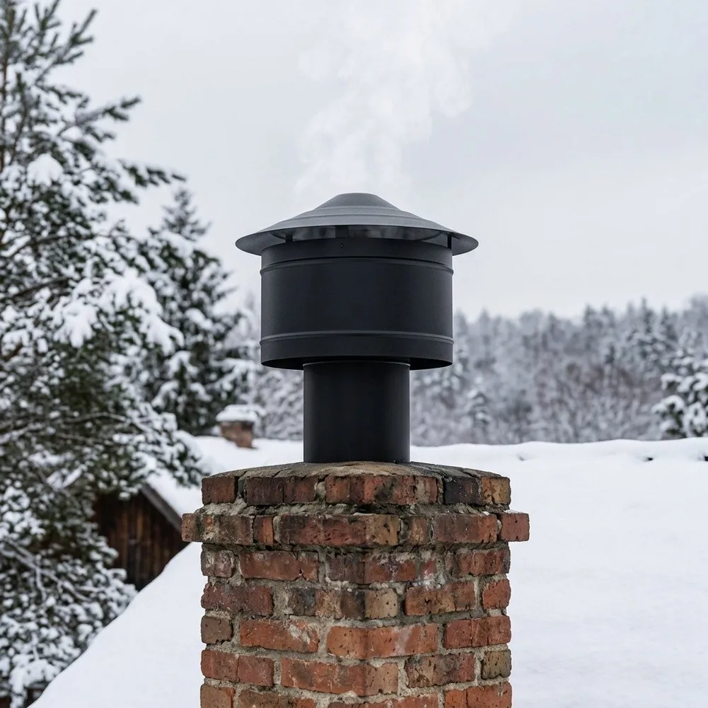 For Winter Heating Seasons Stainless Steel Chimney Cap Anti-rust Flue Cover Chimney Cap Moisture Prevention System