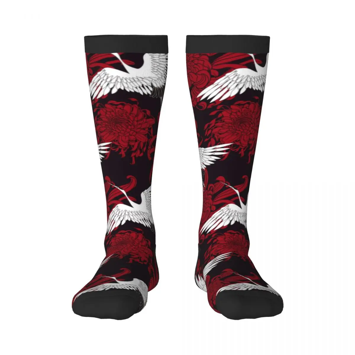 

Casual Stockings Dancing Japanese Cranes Knee Thigh High Long Socks