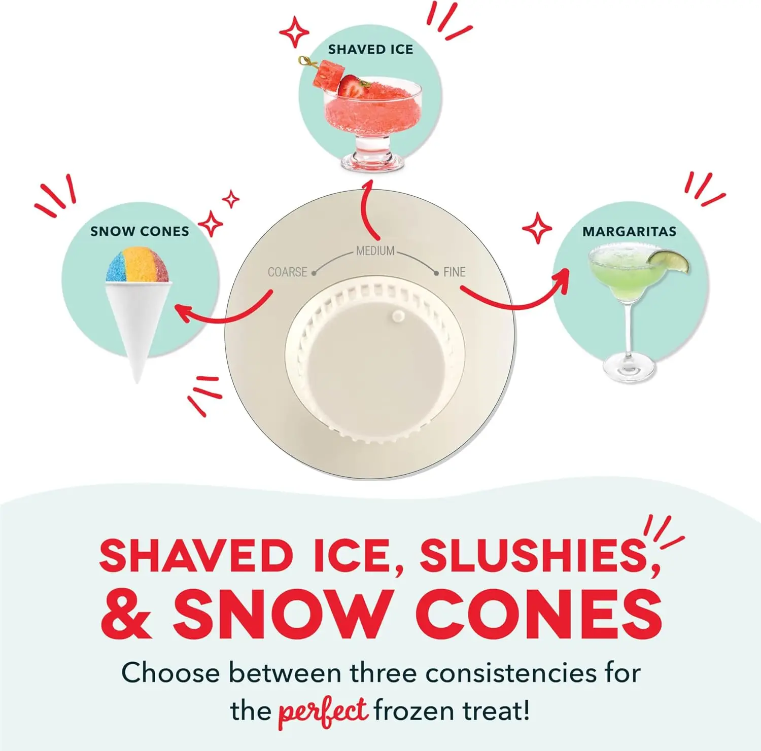 Deluxe Shaved Ice & Slushy Maker with Serving Pitcher, 1L, Multi-Purpose Ice Shaver Machine for Homemade Shaved Ice, Snow C