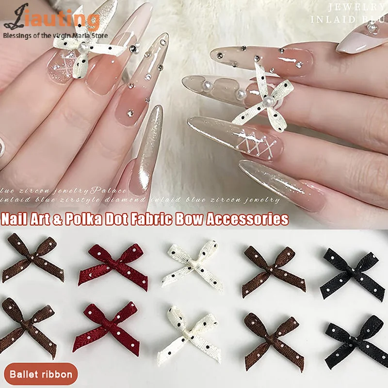 20 قطعة موجة نقطة النسيج Bowknot ربطة القوس فيونكة حلية مسمار الفن مجوهرات مسمار حلية DIY بها بنفسك الجنية مسمار أجزاء اكسسوارات الأظافر كاذبة ديكور #2