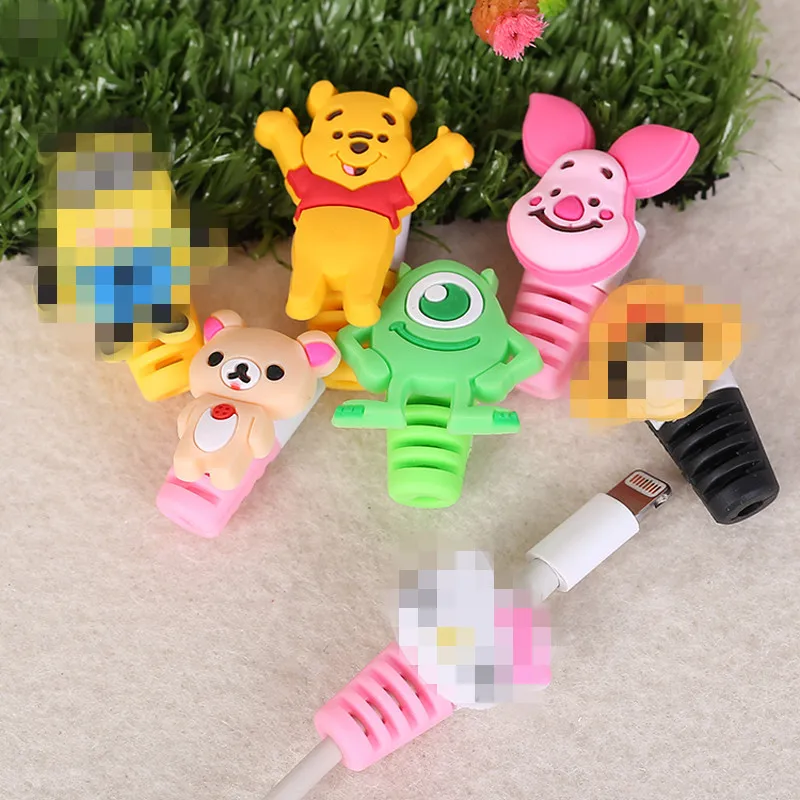 10 sztuk Disney rysunek USB kabel do transmisji danych Protector Anti Breaking tuleja ochronna do ładowania kabla dla Iphone Android