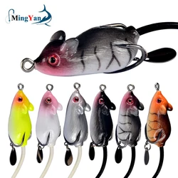 1Pcs Topwater Soft Mouse Bait Fishing Lures 5.5cm 10.5g Treble Hooks Ray Frog Crankbait Artificial Bait Bass Pike Fishing Tackle