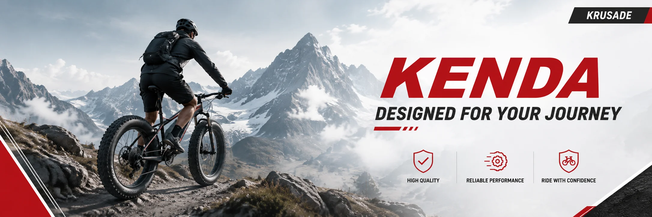 Kenda K1188 Krusade Fat Tire 20x4.0 Fahrradreifen 20"x4.00 Drahtreifen SRC Schwarz Fatbike-Reifen für MTB Schnee Strand Offroad – Detail 1